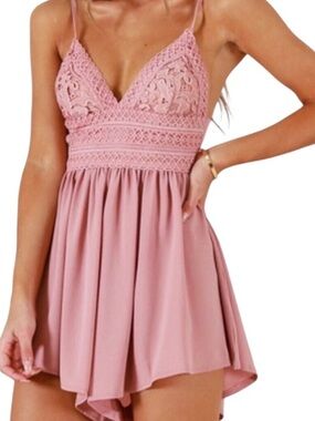 Sitting Waiting Wishing Romper in Dusty Rose